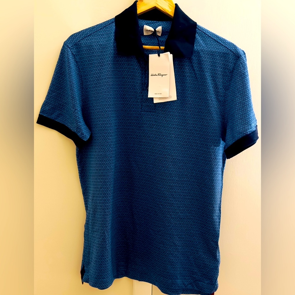Salvatore Ferragamo Short Sleeve Polo with Gancini